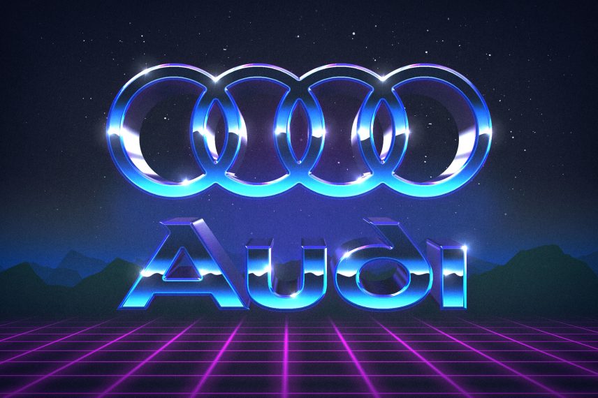 3D 80s Text and Logo Effect Vol.2 - Audi Logo