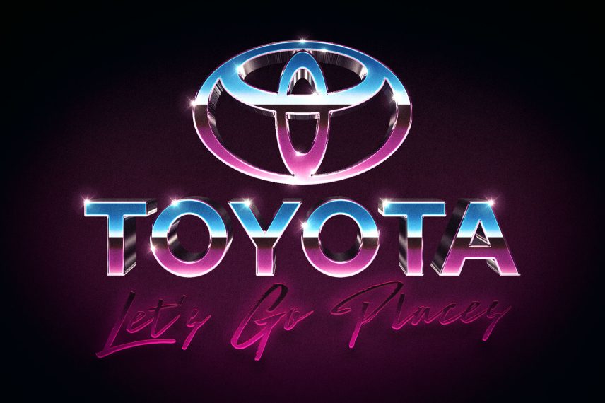 3D 80s Text and Logo Effect Vol.3 - Toyota Logo
