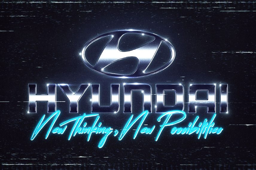 80s Cyberspace Text Effect - Hyundai Logo