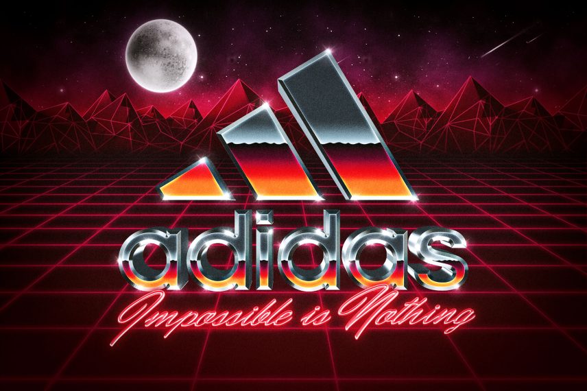 80s Metal Text and Logo Effect Vol.2 - Adidas Logo