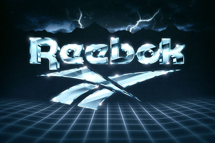 80s Metal Text Effect - Reebok Logo