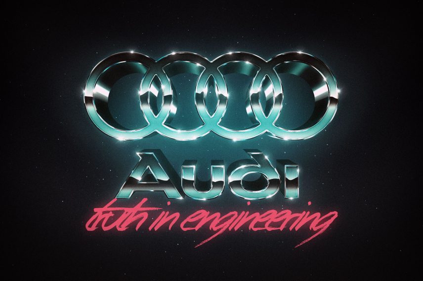80s Retro Text Effect - Audi Logo