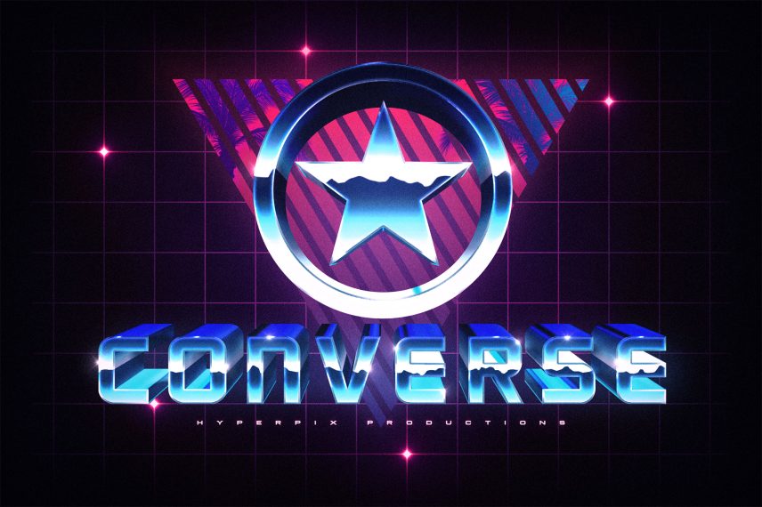 80s Retrowave Text Effect - Converse Logo