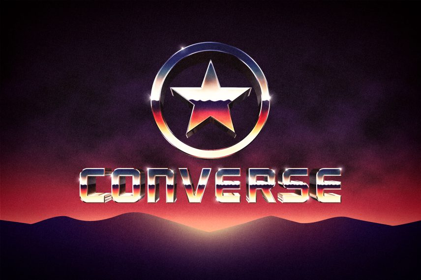 80s Sunset Text and Logo Style - Converse Logo