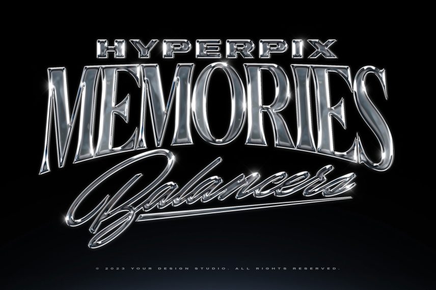 Chrome Text Effect Vol.25 PSD Mockup