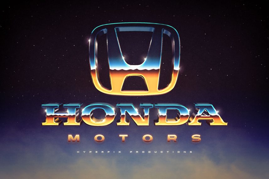 Retro 80s Text Effect and Logo Style Vol.2 - Honda Logo