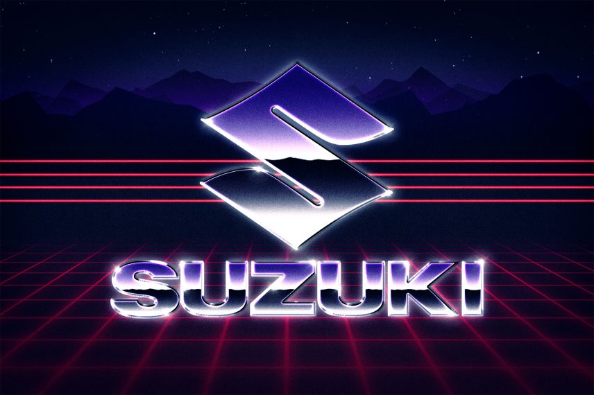 Vaporwave Text Effect - Suzuki Logo