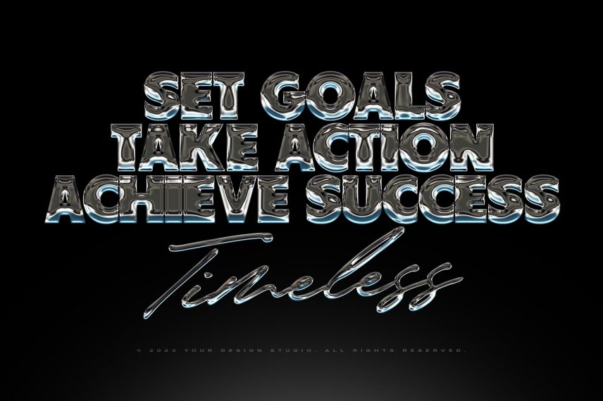 Chrome Text Effect Vol.26 PSD Mockup