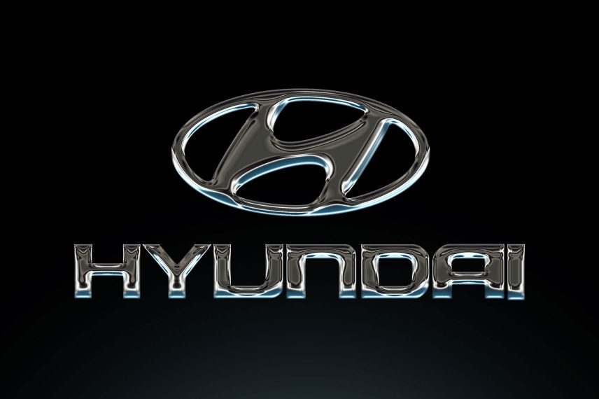 Chrome Text Effect Vol.26 PSD Mockup - Hyundai Logo
