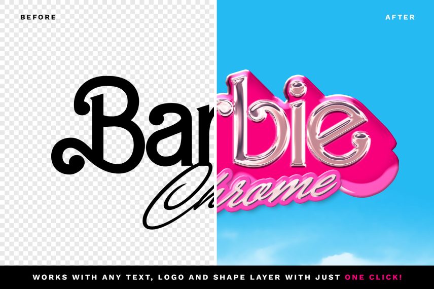 Barbie Chrome Logo / Text Effect [PSD]