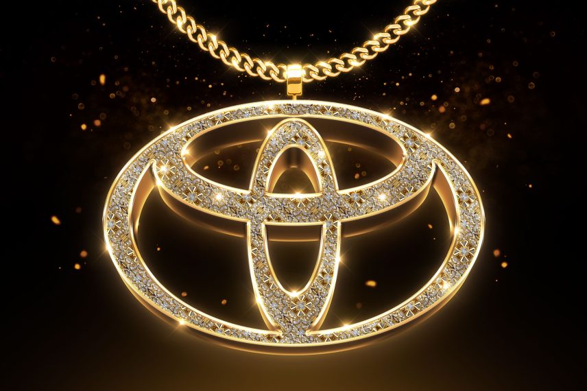 Gold Jewel Logo Text Effect Toyota Logo
