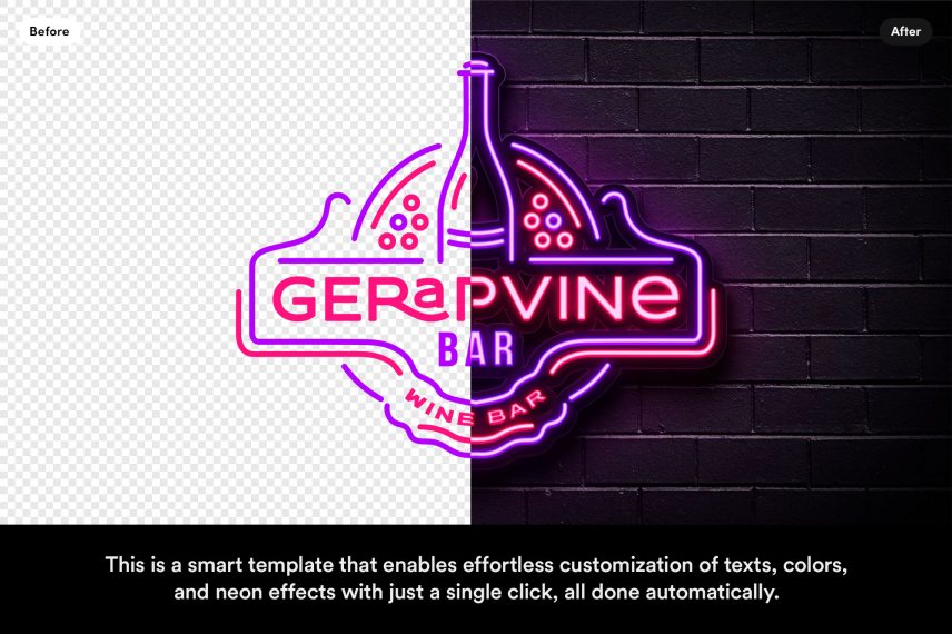 Wine Bar Logo Neon Sign PSD EPS Vector