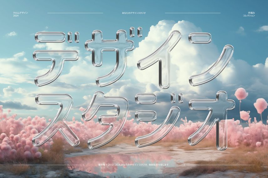 Realistic Glass Chrome Text Effect Vol.3 Japanese Version