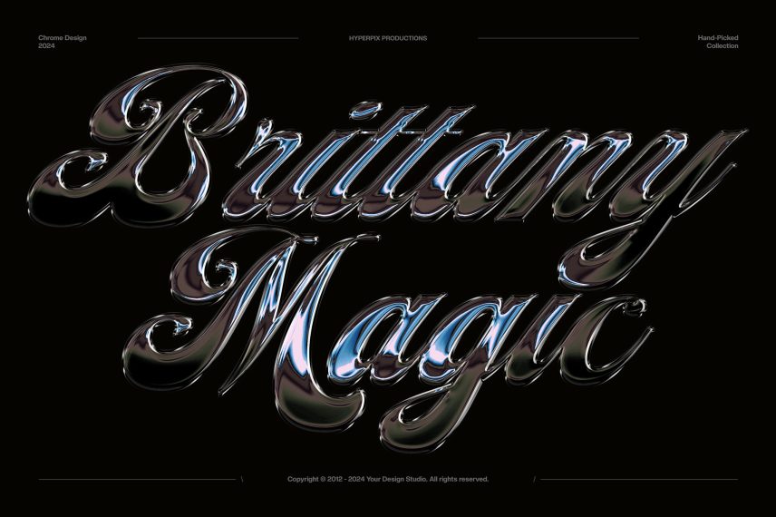 Realistic Metallic Chrome Text Effect / Logo Mockup