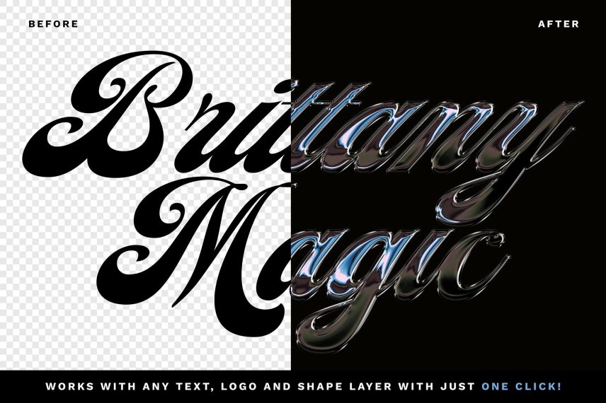 Realistic Metallic Chrome Text Effect / Logo Mockup