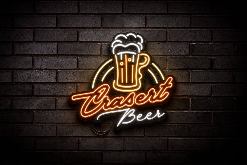 Beer Bar Logo Neon Sign PSD / EPS Vector
