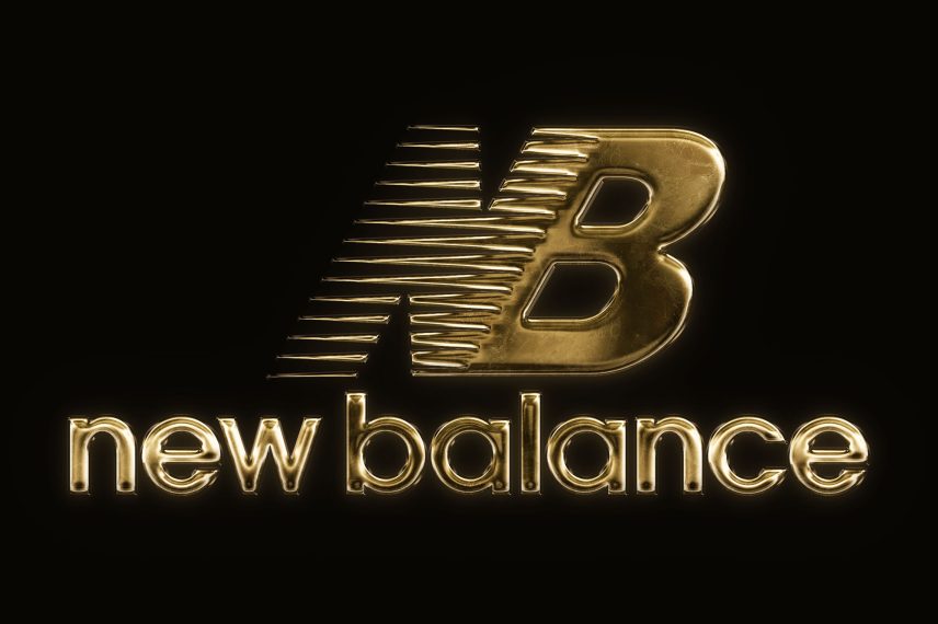 Luxury Chrome Text and Logo Style Vol.4 PSD Template - New Balance Logo