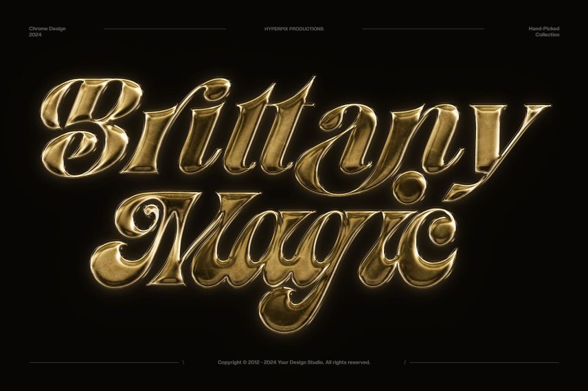 Luxury Chrome Text and Logo Style Vol.4 PSD Template