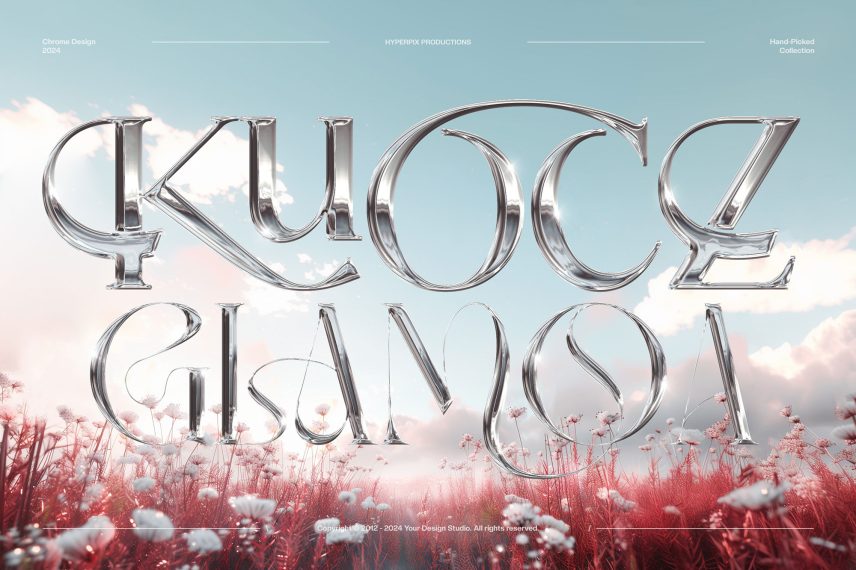 Chrome Text Effect Vol.27 PSD Mockup