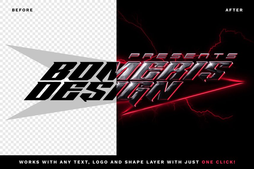 Y2K Chrome Logo / PSD Text Effect Vol. 11