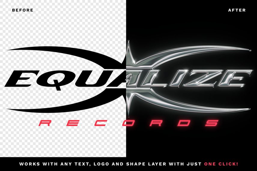 Y2K Chrome Logo / PSD Text Effect Vol. 13