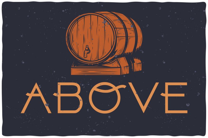 above whiskey font
