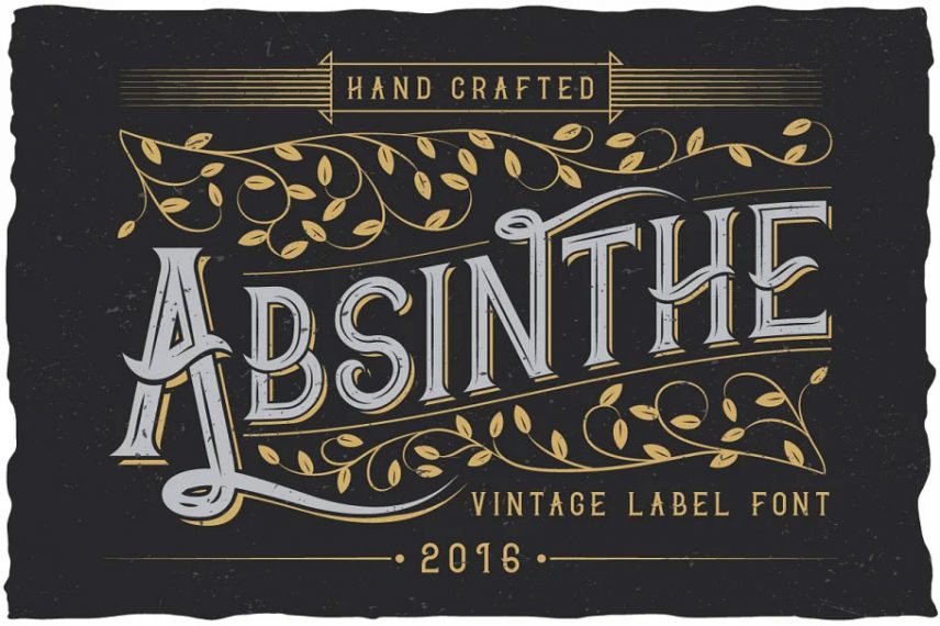 absinthe label typeface whiskey font
