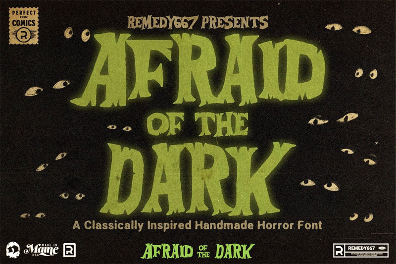 afraid of the dark monster font