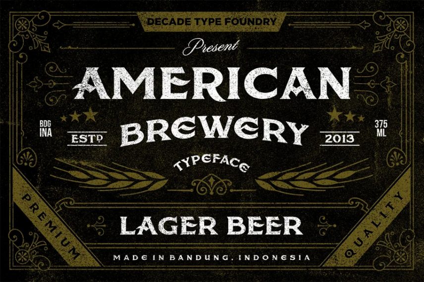 american brewery clean & rough whiskey font