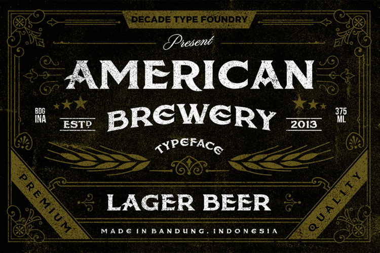 american brewery rough whiskey font