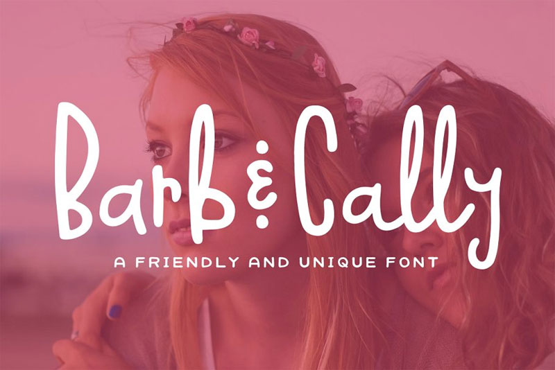 barb & cally fun font