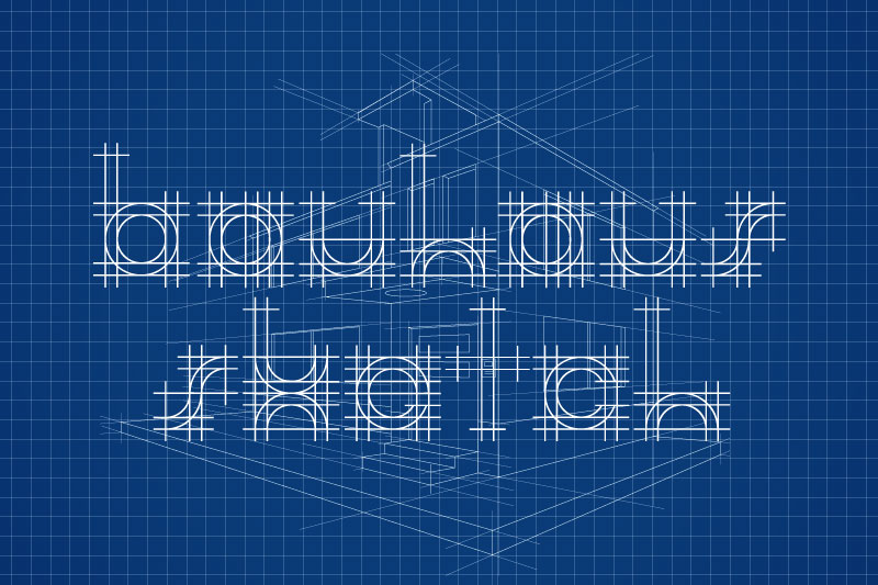 bauhaus sketch blueprint font