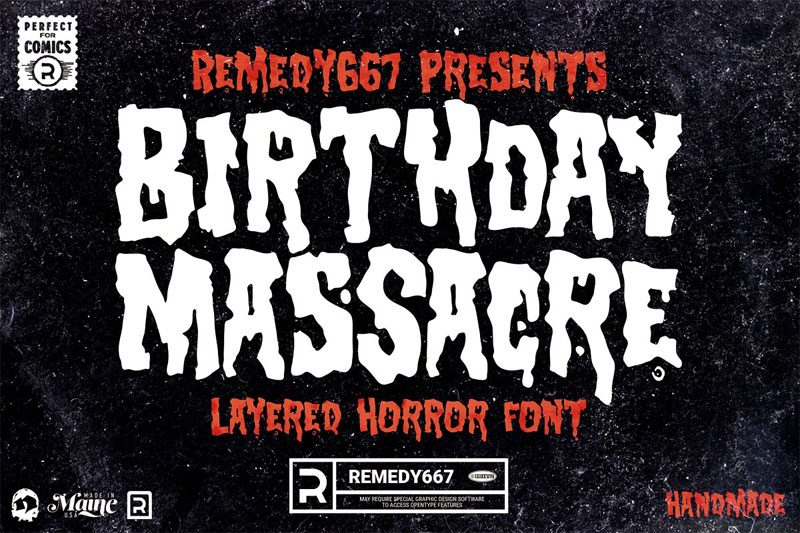 birthday massacre horror and scary font