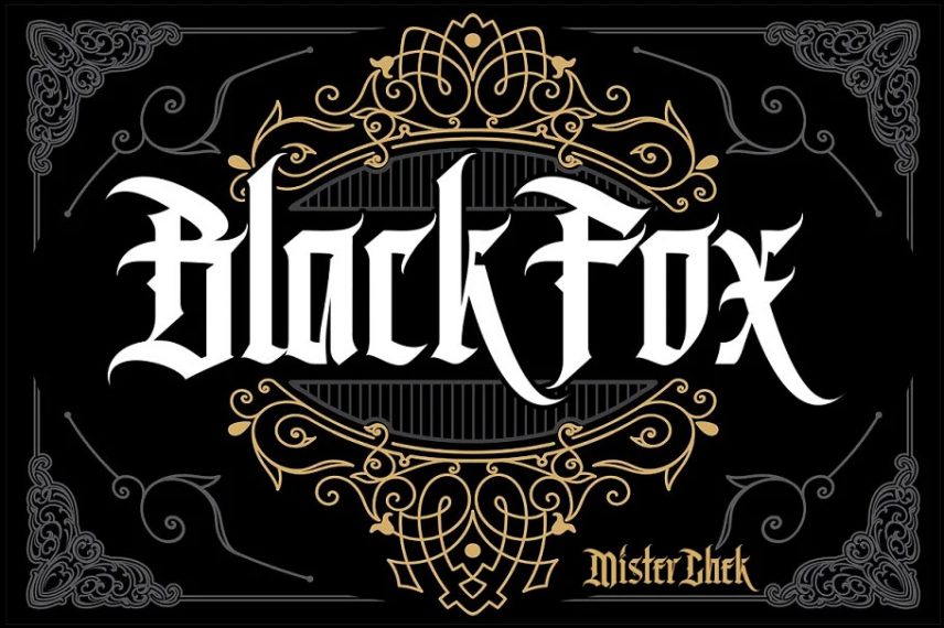 black fox whiskey font