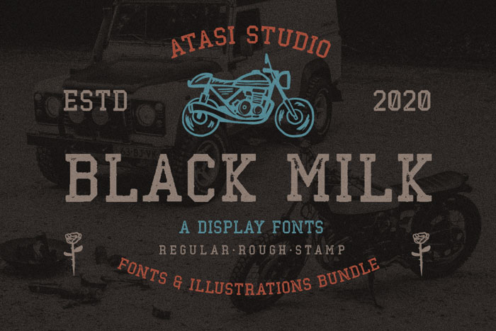 black milk rough motorcycle font