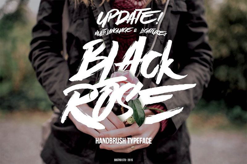 black rose handbrush horror and scary font