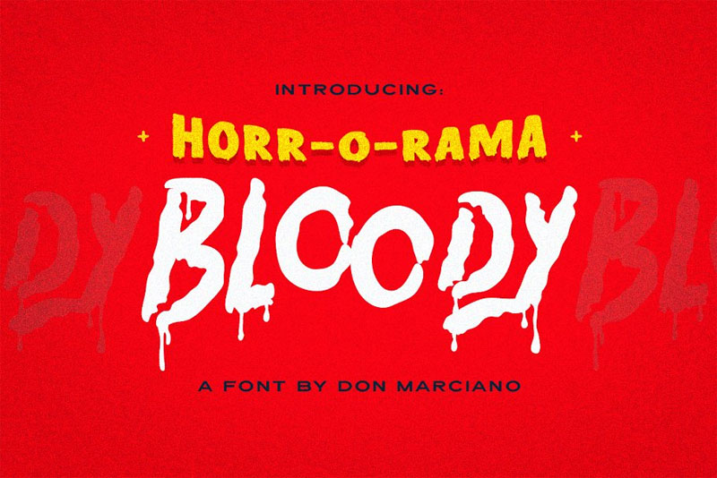 bloody scary horror and scary font