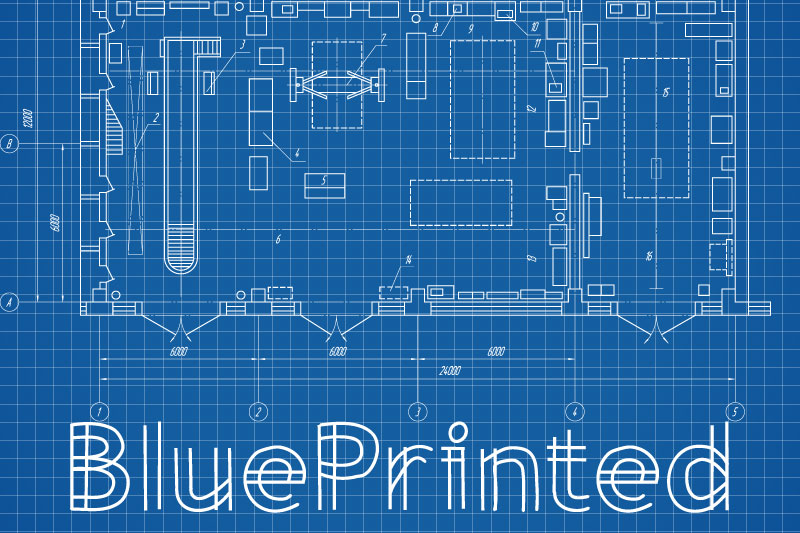 blueprinted font