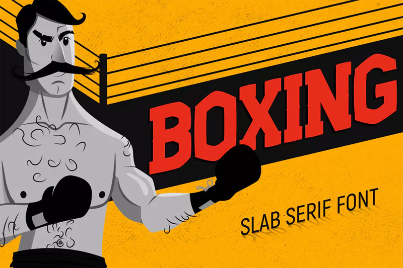 boxing slab serif fun font