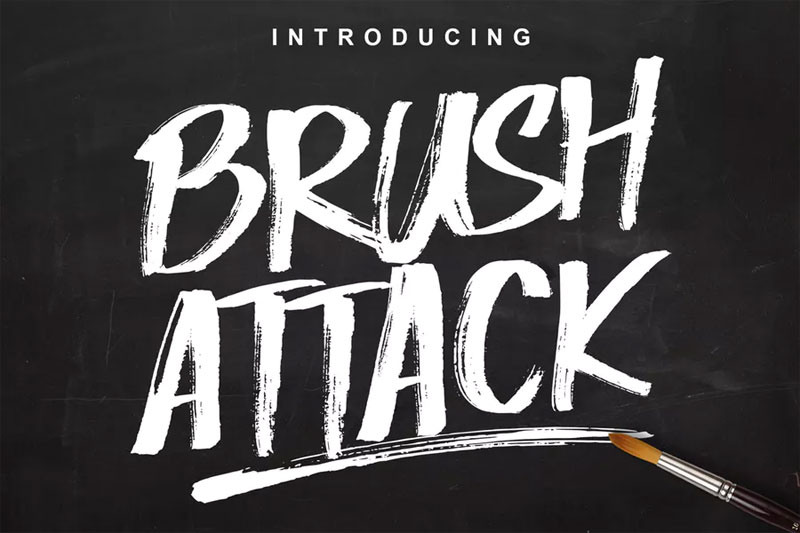brush attack brush font