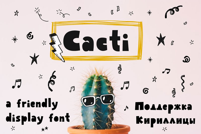 cacti display cactus font