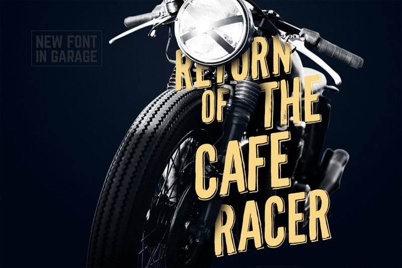 caferacer typeface motorcycle font