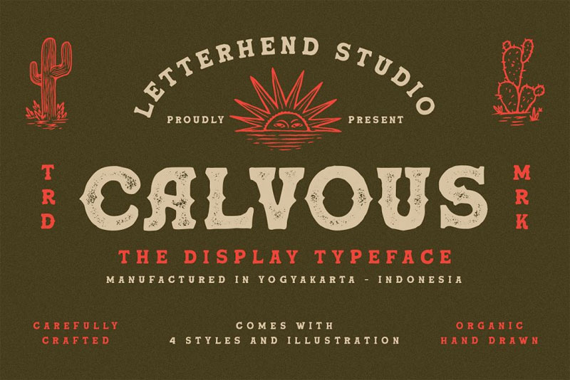 calvous slab serif typeface cactus font
