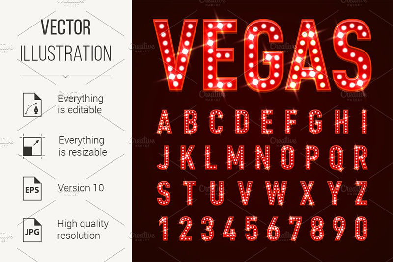 casino letters marquee font