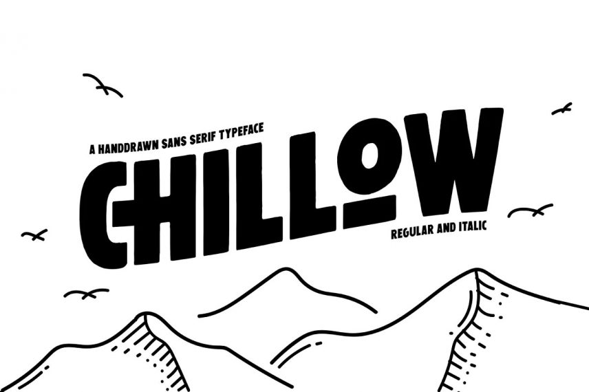 chillow handdrawn sans travel font
