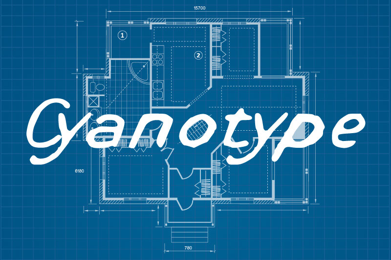 cyanotype blueprint font