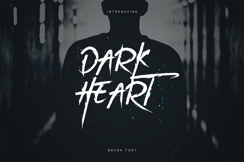 darkheart brush horror and scary font