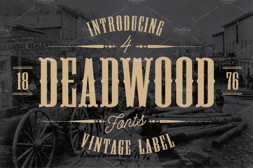 deadwood vintage typeface whiskey font