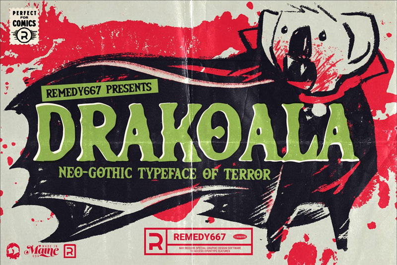 drakoala neo gothic horror and scary font