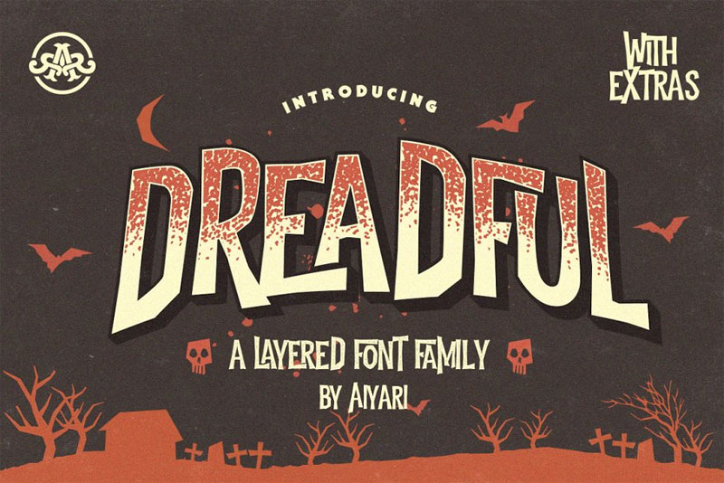 dreadful +extras horror and scary font